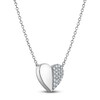 Thumbnail Image 2 of Diamond Heart Halves Necklace 1/4 ct tw Sterling Silver 18"