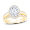 Thumbnail Image 1 of Brilliant Moments Multi-Diamond Oval Halo Engagement Ring 1 ct tw 14K Two-Tone Gold