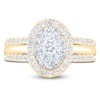 Thumbnail Image 3 of Brilliant Moments Multi-Diamond Oval Halo Engagement Ring 1 ct tw 14K Two-Tone Gold