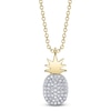 Thumbnail Image 1 of Shy Creation Diamond Pineapple Necklace 1/10 ct tw 14K Yellow Gold 18" SC55025564V2RD
