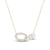 Thumbnail Image 2 of Oval-Cut Lab-Grown Diamond Oval Link Necklace 1-1/2 ct tw 14K Yellow Gold 18"