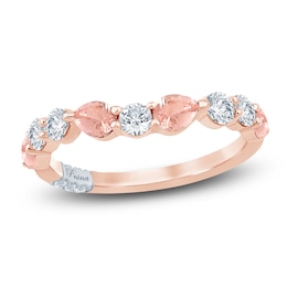 Pnina Tornai Pear-Shaped Natural Morganite & Round-Cut Diamond Anniversary Ring 1/2 ct tw 14K Rose Gold