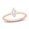 Thumbnail Image 1 of Marquise-Cut Diamond Solitaire Rope Twist Promise Ring 1/8 ct tw 10K Rose Gold (I1/I)