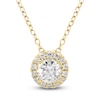 Thumbnail Image 1 of Brilliant Moments Diamond Halo Necklace 1/4 ct tw 14K Yellow Gold 18"