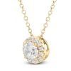 Thumbnail Image 2 of Brilliant Moments Diamond Halo Necklace 1/4 ct tw 14K Yellow Gold 18"