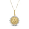 Thumbnail Image 1 of Diamond Angel Number 444 Medallion Necklace 1/4 ct tw 10K Yellow Gold 18"