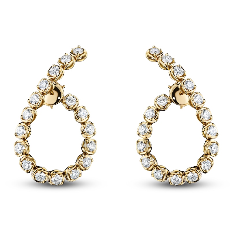 Main Image 2 of Matinee by A Link Diamond Abbracci Teardrop Earrings 1-3/8 ct tw 18K Yellow Gold