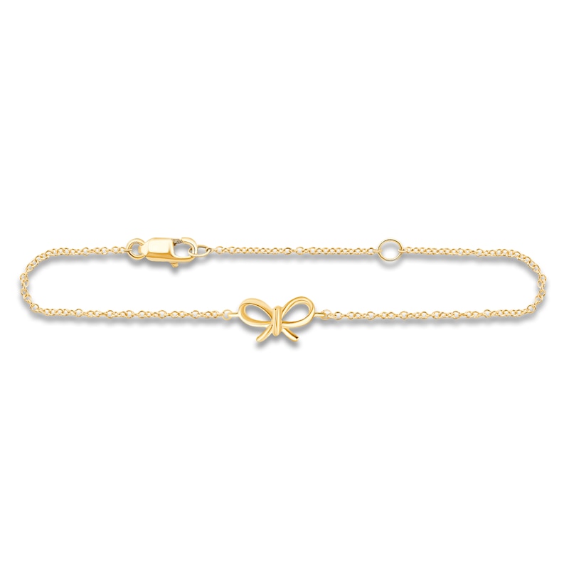 Main Image 1 of Children's Bow Bracelet 14K Yellow Gold 6"