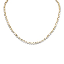 Matinee by A Link Diamond Abbracci Tennis Necklace 6-3/8 ct tw 18K Yellow Gold 16"