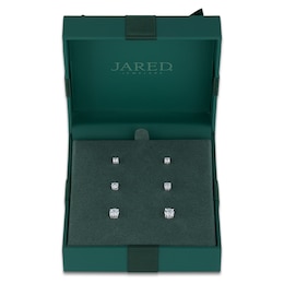 Round-Cut Lab-Grown Diamond Solitaire Stud Earrings Gift Set 1-5/8 ct tw 14K White Gold (SI2/F)