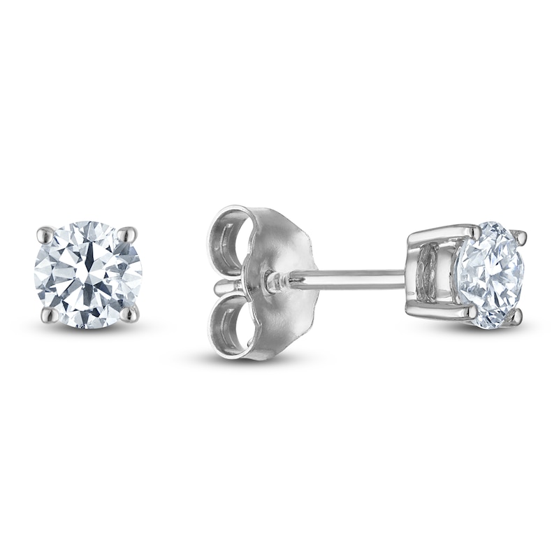 Main Image 3 of Round-Cut Lab-Grown Diamond Solitaire Stud Earrings Gift Set 1-5/8 ct tw 14K White Gold (SI2/F)