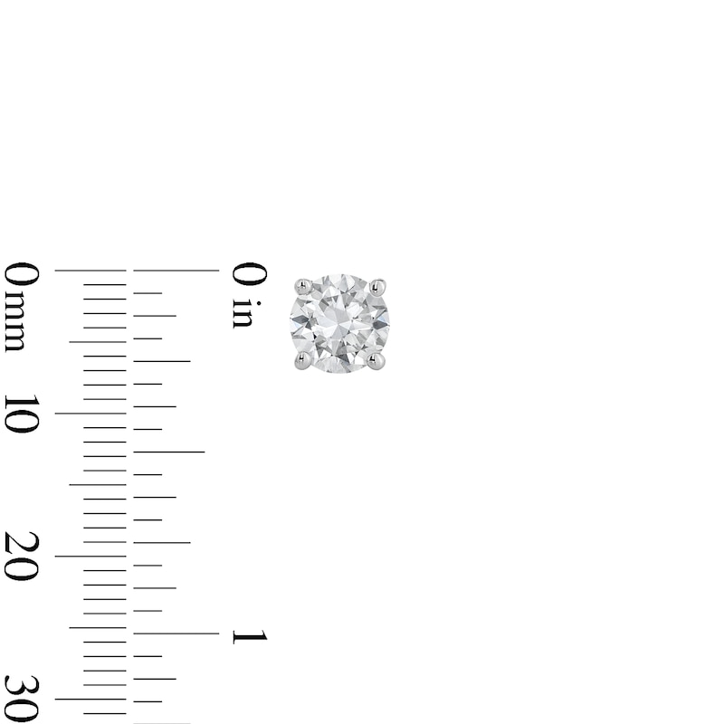 Main Image 5 of Round-Cut Lab-Grown Diamond Solitaire Stud Earrings Gift Set 1-5/8 ct tw 14K White Gold (SI2/F)