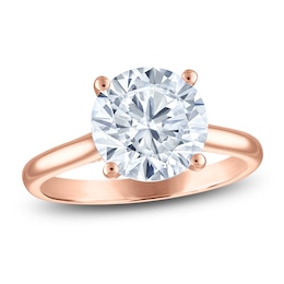 Round-Cut Lab-Grown Diamond Engagement Ring 3 ct tw 18K Rose Gold (VS2/F)