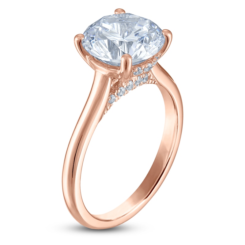 Main Image 2 of Round-Cut Lab-Grown Diamond Engagement Ring 3 ct tw 18K Rose Gold (VS2/F)