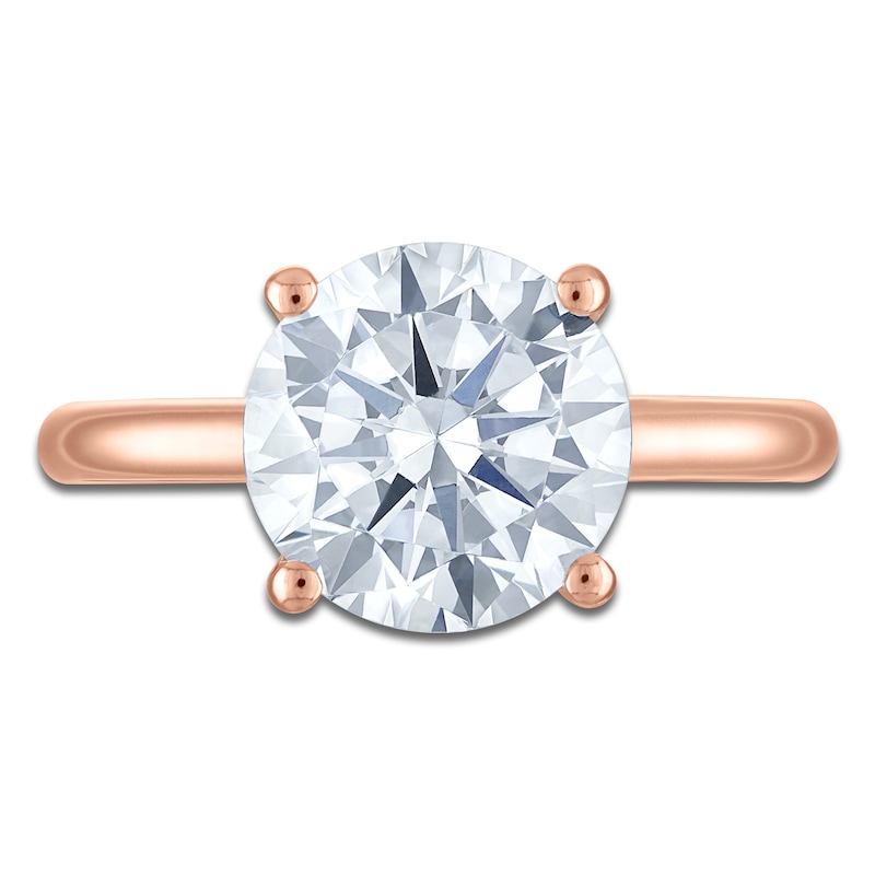 Main Image 3 of Round-Cut Lab-Grown Diamond Engagement Ring 3 ct tw 18K Rose Gold (VS2/F)