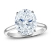 Thumbnail Image 1 of Oval-Cut Lab-Grown Diamond Solitaire Plus Engagement Ring 3-1/8 ct tw Platinum (VS2/F)