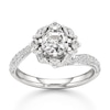 Thumbnail Image 1 of J'Lure Octagon Step-Cut Lab-Grown Diamond Halo Bypass Engagement Ring 1-5/8 ct tw 18K White Gold