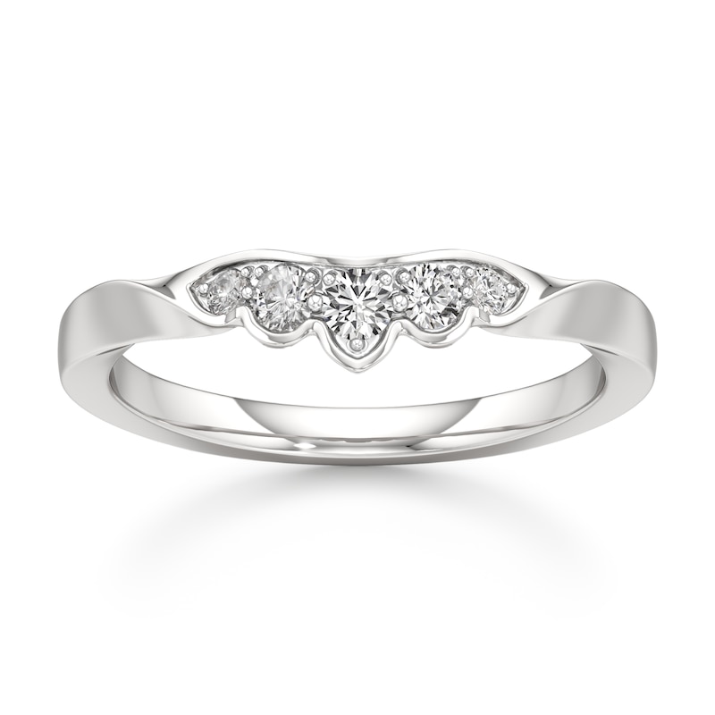 Main Image 1 of J'Lure Lab-Grown Diamond Scalloped Wedding Band 1/5 ct tw 18K White Gold