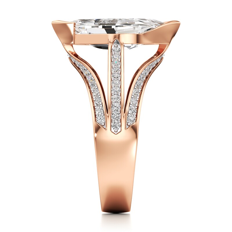 Main Image 3 of J'Lure Lab-Grown Diamond Leaf Step-Cut Engagement Ring 3-1/2 ct tw 18K Rose Gold