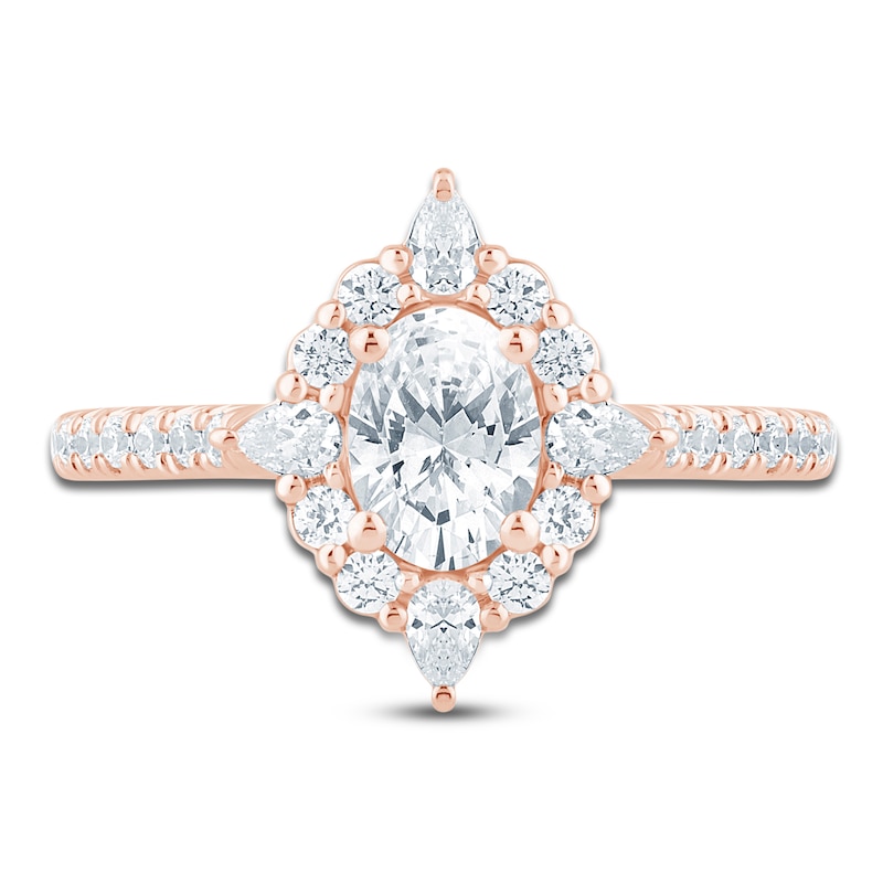 Main Image 3 of Pnina Tornai Oval-Cut Diamond Halo Engagement Ring 1-1/3 ct tw 14K Rose Gold