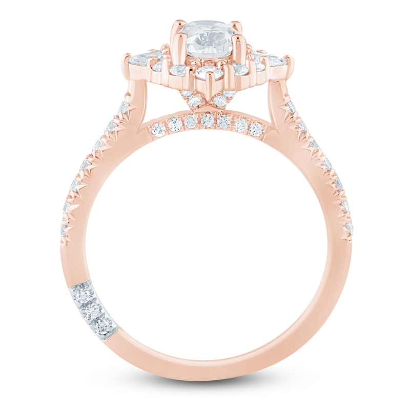 Main Image 4 of Pnina Tornai Oval-Cut Diamond Halo Engagement Ring 1-1/3 ct tw 14K Rose Gold