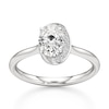 Thumbnail Image 1 of J'Lure Oval Step-Cut Lab-Grown Diamond Half-Halo Engagement Ring 1 ct tw 18K White Gold