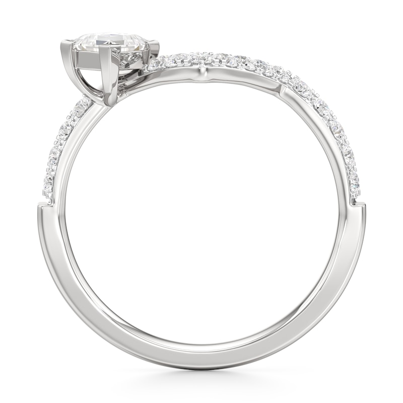 Main Image 2 of J'Lure Carre Step-Cut Lab-Grown Diamond Contour Wedding Band 1/2 ct tw 18K White Gold