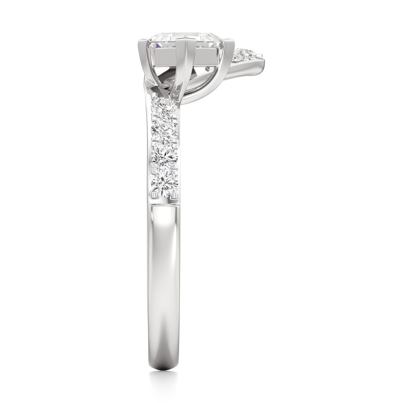 Main Image 3 of J'Lure Carre Step-Cut Lab-Grown Diamond Contour Wedding Band 1/2 ct tw 18K White Gold