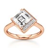 Thumbnail Image 1 of J'Lure Carre Step-Cut Lab-Grown Diamond Half-Halo Engagement Ring 2 ct tw 18K Rose Gold