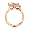 Thumbnail Image 2 of J'Lure Carre Step-Cut Lab-Grown Diamond Half-Halo Engagement Ring 2 ct tw 18K Rose Gold