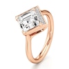 Thumbnail Image 4 of J'Lure Carre Step-Cut Lab-Grown Diamond Half-Halo Engagement Ring 2 ct tw 18K Rose Gold