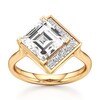 Thumbnail Image 1 of J'Lure Carre Step-Cut Lab-Grown Diamond Half-Halo Engagement Ring 3-1/5 ct tw 18K Yellow Gold