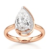 Thumbnail Image 1 of J'Lure Pear Step-Cut Lab-Grown Diamond Half-Halo Engagement Ring 3 ct tw 18K Rose Gold
