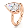 Thumbnail Image 4 of J'Lure Pear Step-Cut Lab-Grown Diamond Half-Halo Engagement Ring 3 ct tw 18K Rose Gold