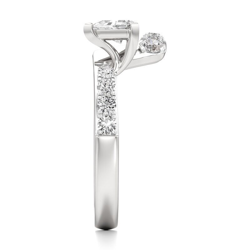 Main Image 3 of J'Lure Shield Step-Cut Lab-Grown Diamond Contour Wedding Band 7/8 ct tw 18K White Gold
