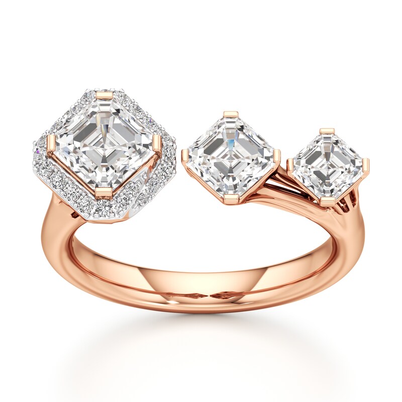 Main Image 1 of J'Lure Square-Emerald Step-Cut Lab-Grown Diamond Engagement Ring 2-1/6 ct tw 18K Rose Gold