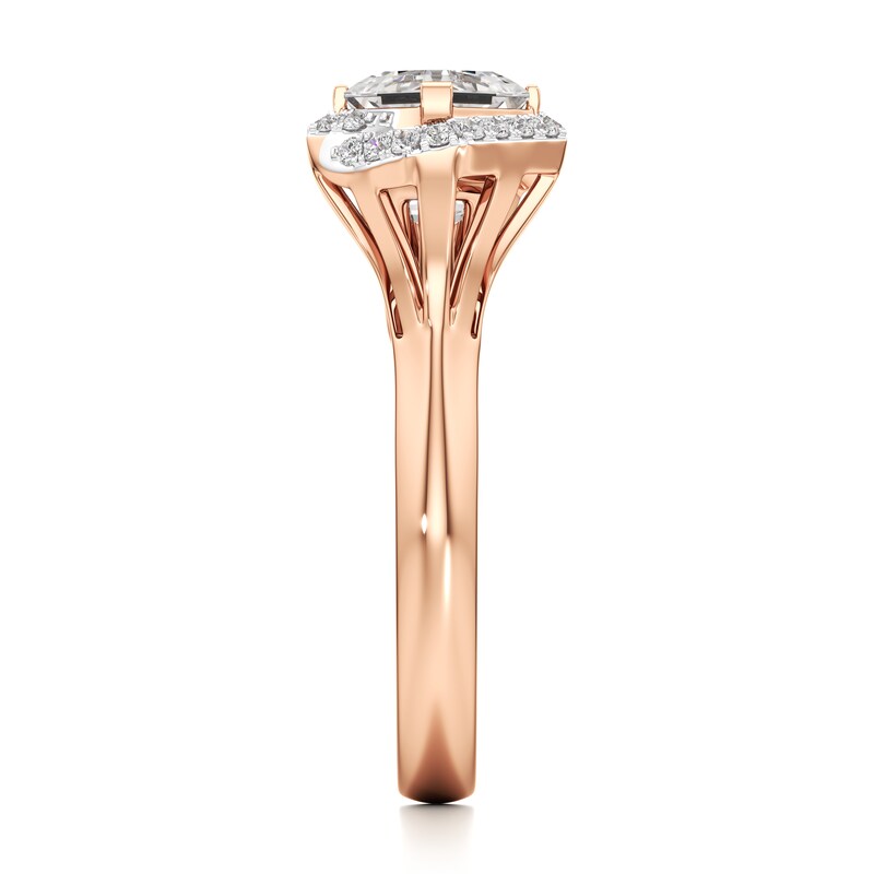 Main Image 3 of J'Lure Square-Emerald Step-Cut Lab-Grown Diamond Engagement Ring 2-1/6 ct tw 18K Rose Gold