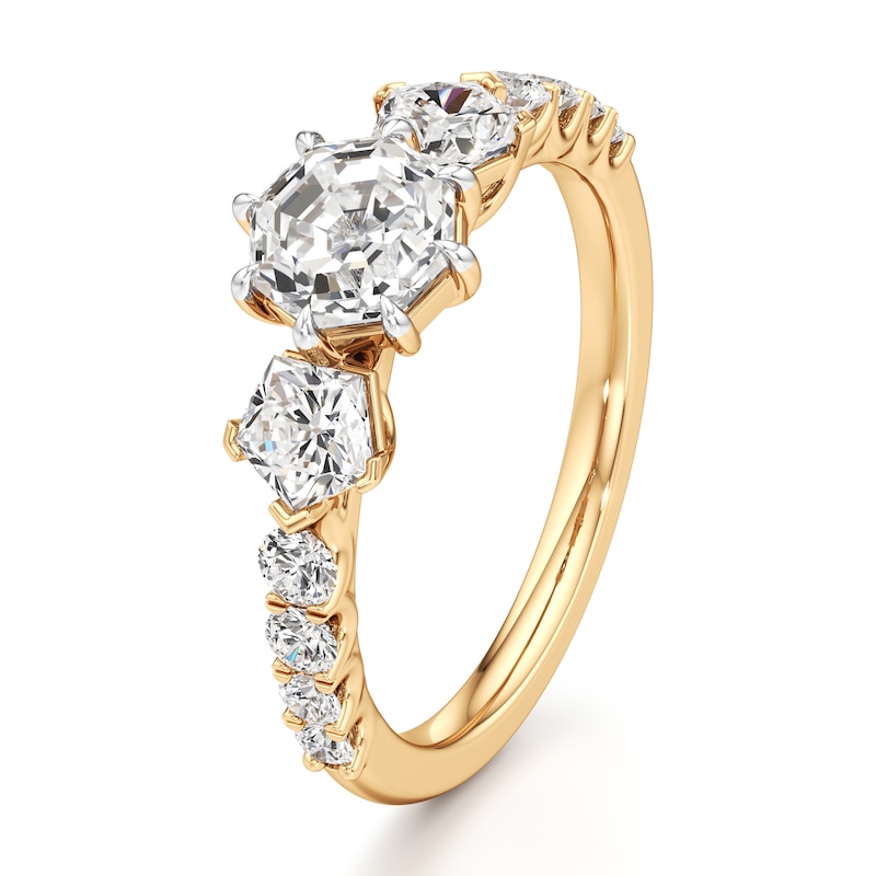 Main Image 4 of J'Lure Octagon Step-Cut Lab-Grown Diamond Engagement Ring 1-7/8 ct tw 18K Yellow Gold