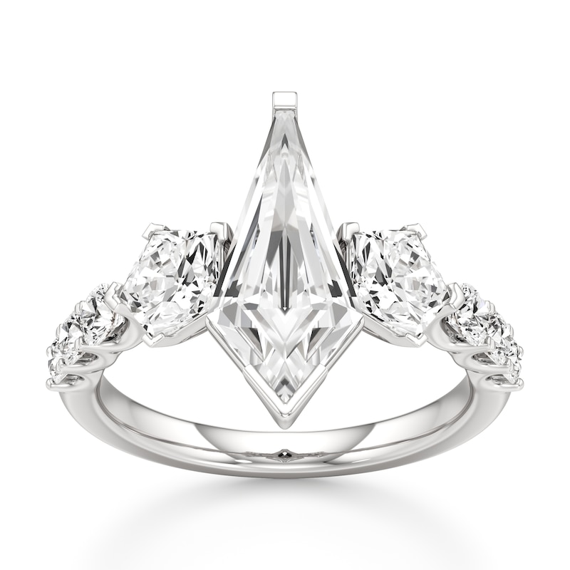 Main Image 1 of J'Lure Kite Step-Cut Lab-Grown Diamond Engagement Ring 3-1/2 ct tw 18K White Gold