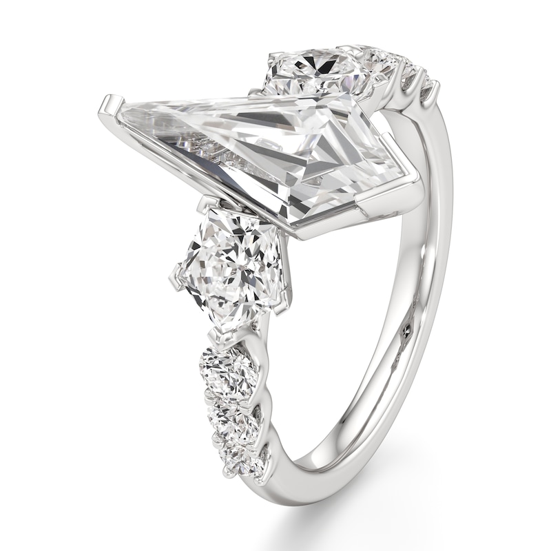 Main Image 4 of J'Lure Kite Step-Cut Lab-Grown Diamond Engagement Ring 3-1/2 ct tw 18K White Gold