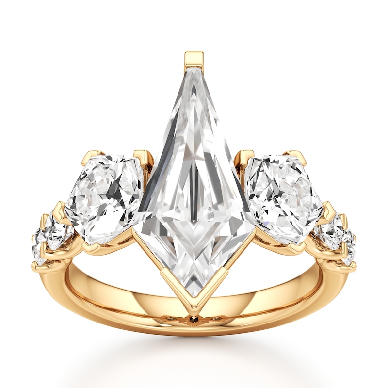 Main Image 1 of J'Lure Kite Step-Cut Lab-Grown Diamond Engagement Ring 5-1/3 ct tw 18K Yellow Gold