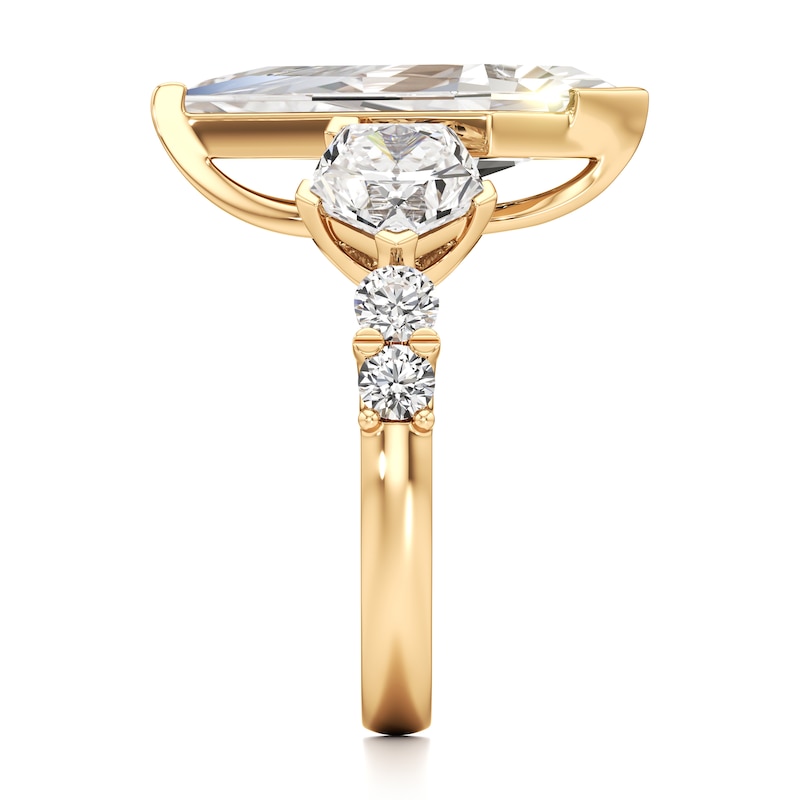 Main Image 3 of J'Lure Kite Step-Cut Lab-Grown Diamond Engagement Ring 5-1/3 ct tw 18K Yellow Gold