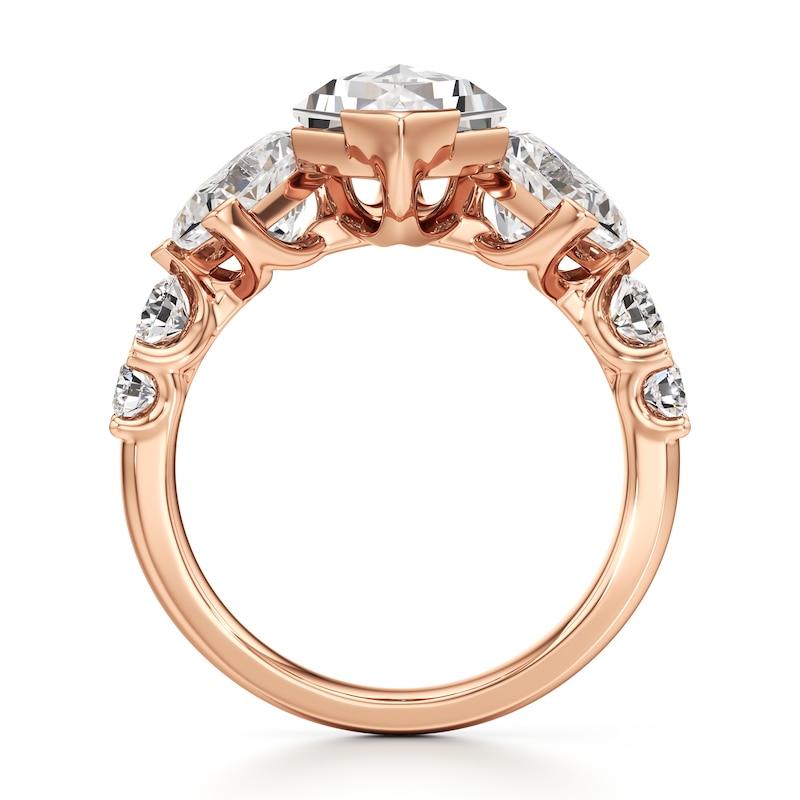 Main Image 2 of J'Lure Kite Step-Cut Lab-Created Diamond Engagement Ring 5-1/3 ct tw 18K Rose Gold
