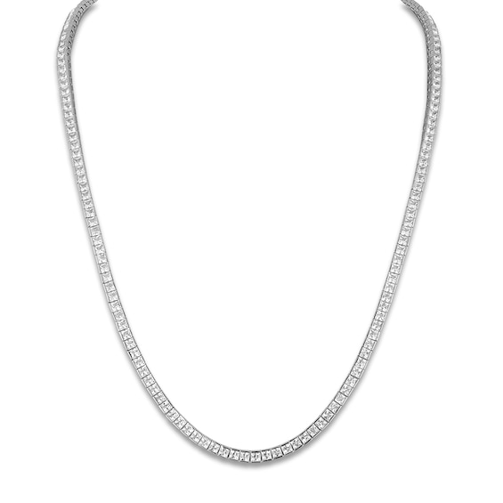 1933 by Esquire Men's Square-Cut Natural White Topaz Necklace Sterling Silver 22"