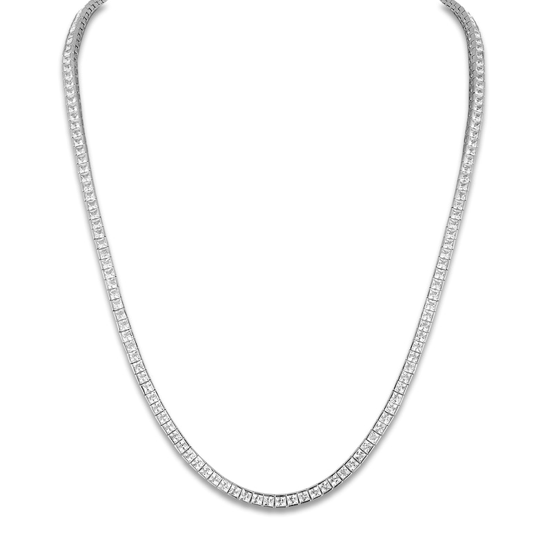 Main Image 1 of 1933 by Esquire Men's Square-Cut Natural White Topaz Necklace Sterling Silver 22"
