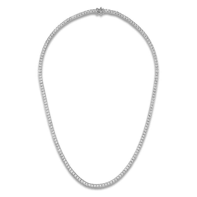Main Image 2 of 1933 by Esquire Men's Square-Cut Natural White Topaz Necklace Sterling Silver 22"