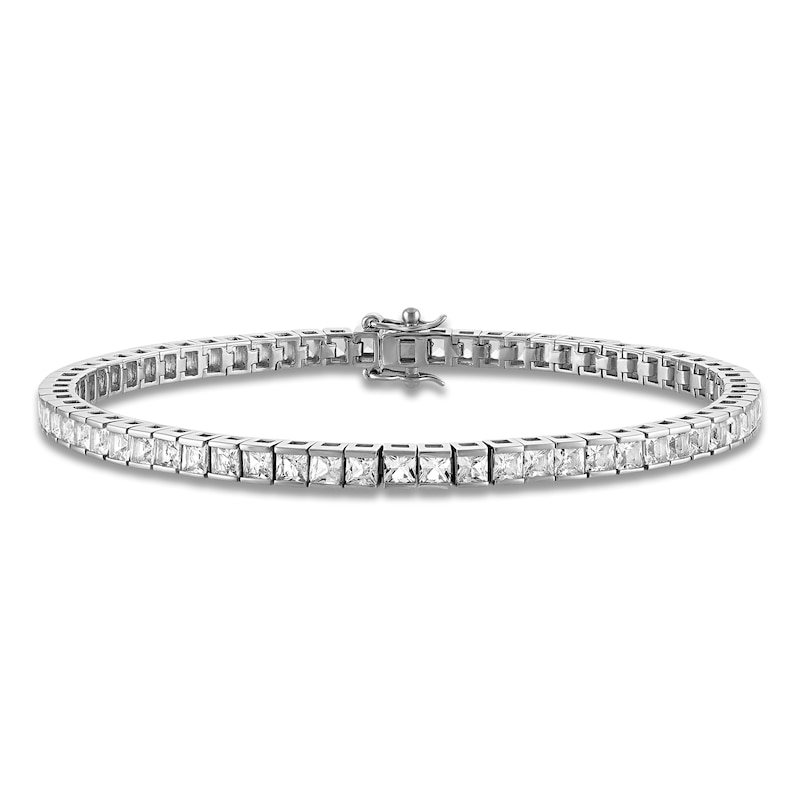 Main Image 1 of 1933 by Esquire Men's Square-Cut Natural White Topaz Bracelet Sterling Silver 8.5"