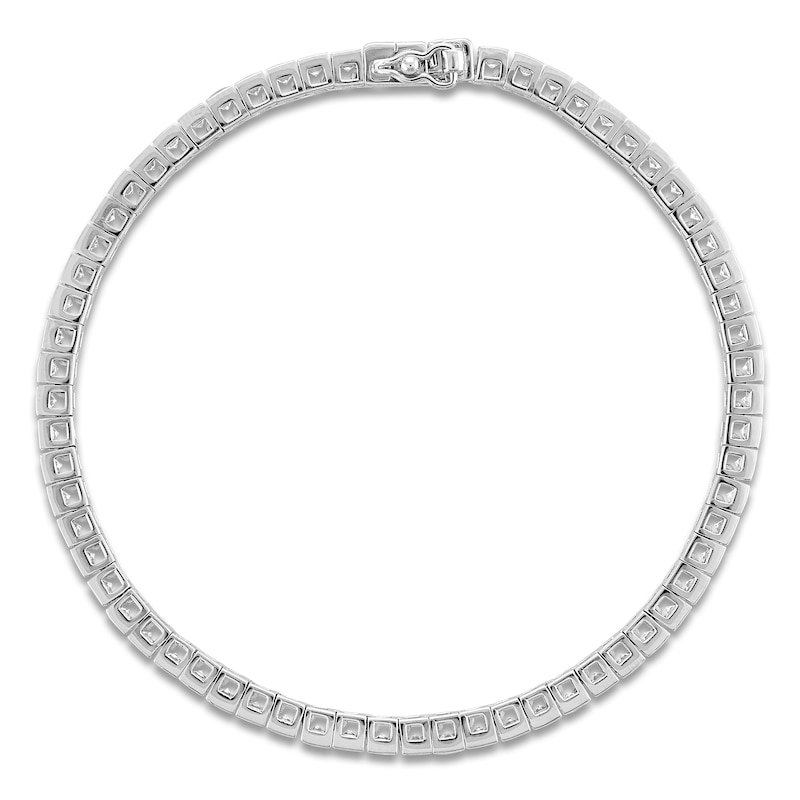 Main Image 2 of 1933 by Esquire Men's Square-Cut Natural White Topaz Bracelet Sterling Silver 8.5"