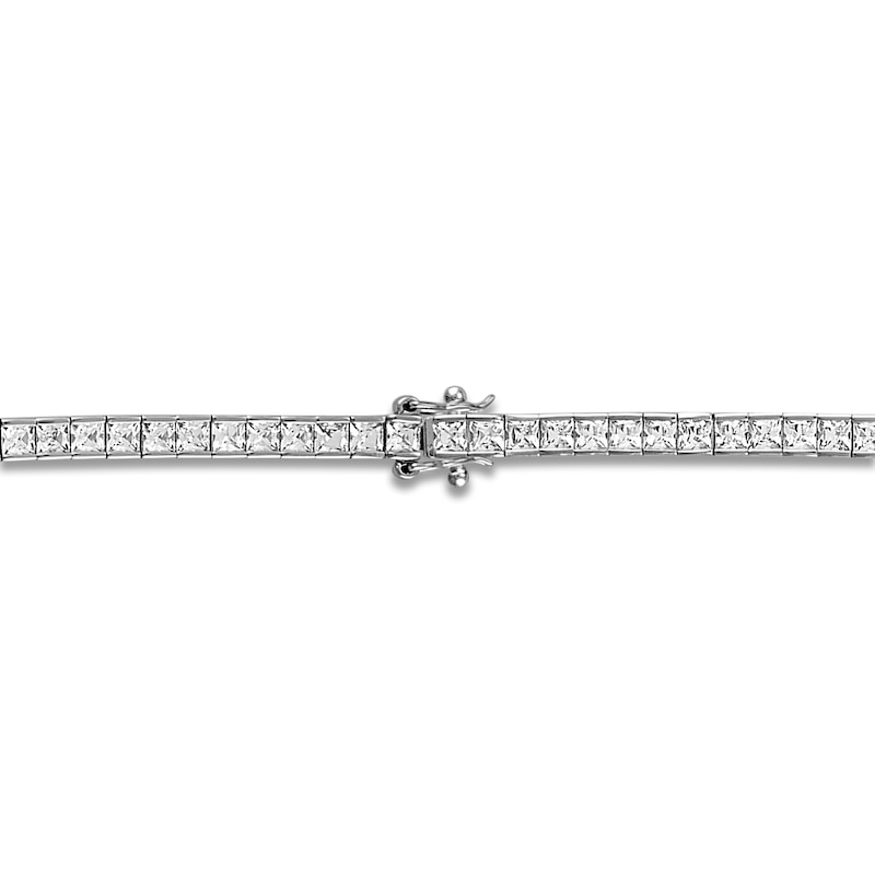 Main Image 4 of 1933 by Esquire Men's Square-Cut Natural White Topaz Bracelet Sterling Silver 8.5"
