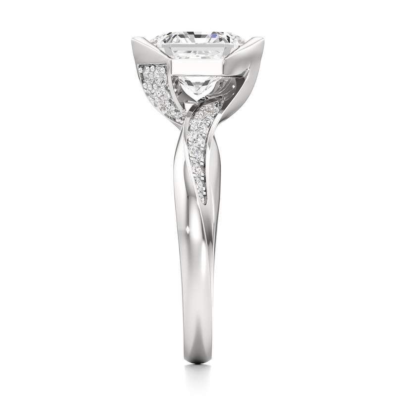 Main Image 3 of J'Lure Hexagon Brilliant-Cut Lab-Grown Diamond Bypass Engagement Ring 2-1/4 ct tw 18K White Gold